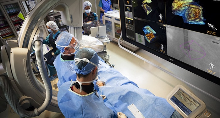 TAVR being performed on a patient