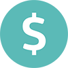 Pictogram van dollarteken dat de kosten van verspilde onderzoeken symboliseert