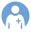 Pictogram COPD-zorgverlener met kruis