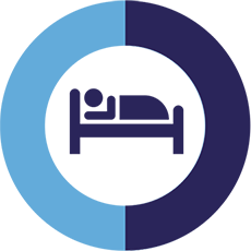 Pictogram slaap in rugligging