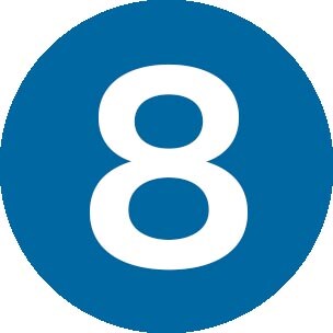 Blauw pictogram #8 cirkel