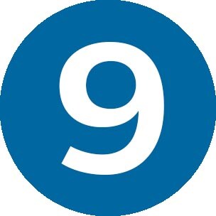 Blauw pictogram #9 cirkel
