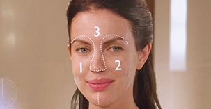 stap 2: verdeel uw gezicht in 3 zones