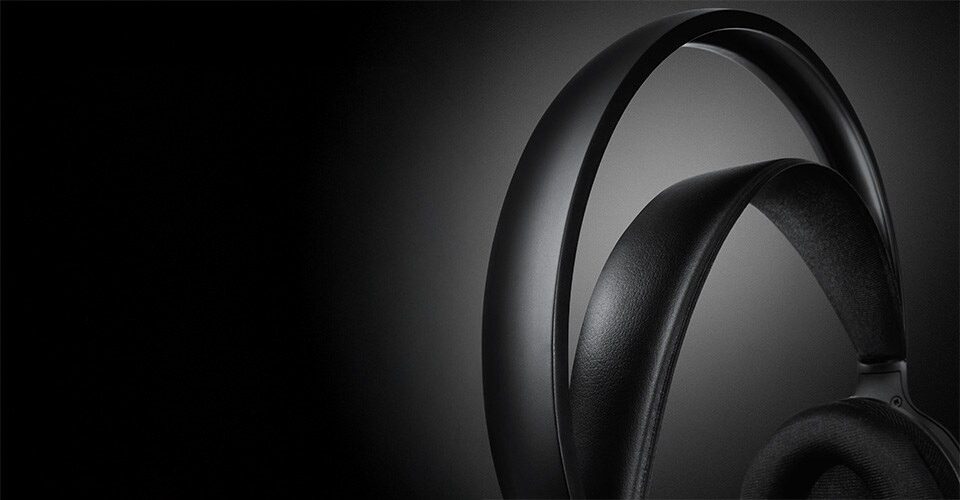 Close-up van het dubbele hoofdbandontwerp van de Philips SHC5200-hoofdtelefoon