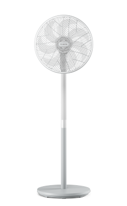 Een hoge witte staande Philips-ventilator uit de 2000 series die 90 graden kan draaien.