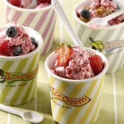 Frozen yoghurt met aardbei