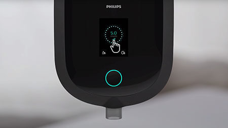 Navigeren door de menu’s en de comfortfuncties op de DreamStation 2 Auto CPAP Advanced