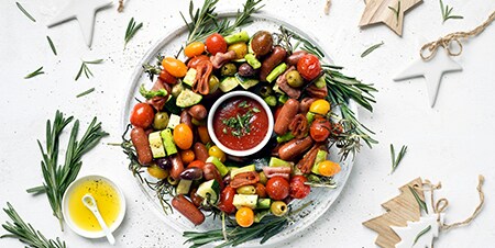 Gegrilde kerstgroenten krans