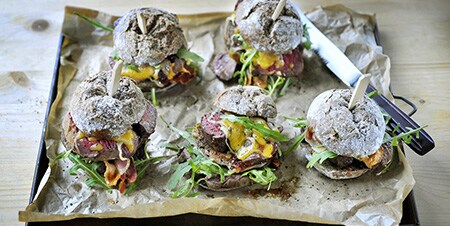 Mini steak beef burgers