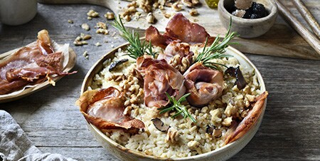 Truffel risotto met hamroosjes