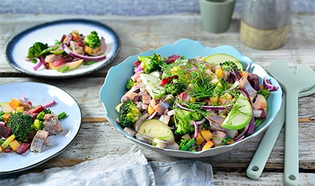 Haringsalade met aardappels