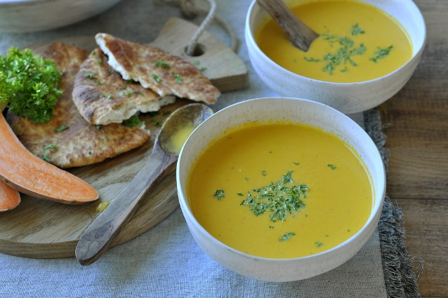 Pompoensoep met zoete aardappel