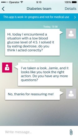 Radboudumc diabetes app personal health data