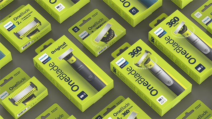 OneBlade verpakkingsontwerp