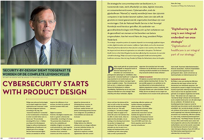 Hans de Jong over cybersecurity bij Philips in CSR magazine