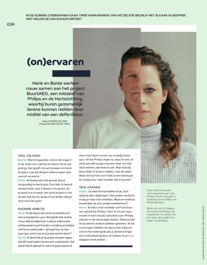 20181013 Volkskrant & Intermediair - (on)ervaren Philips 2.png  Henk Valk & Bente de Lat in Intermediair Magazine