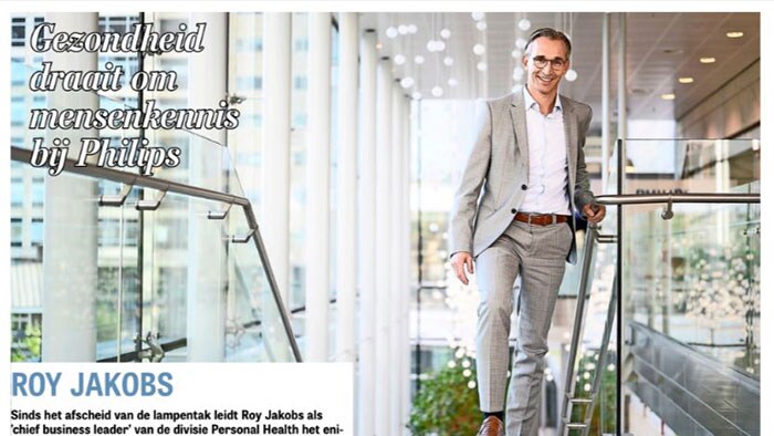 Personal Health Business Leader Roy Jakobs in De Telegraaf: “onze apparaten gaan consumenten adviseren”
