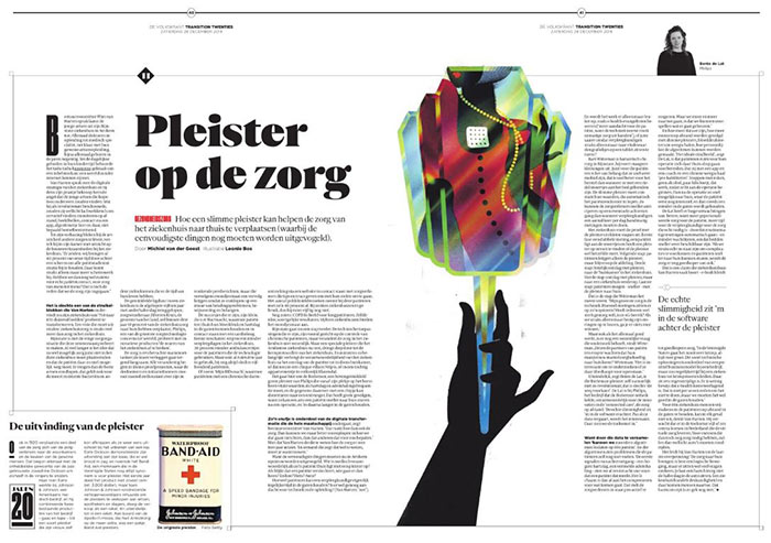 origineel knipsel volkskrant pleister op de zorg