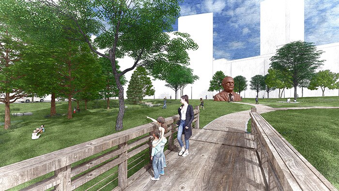 Alt text image (opent in een nieuw tabblad) Artist impression herinrichting Victoriapark (via West 8)