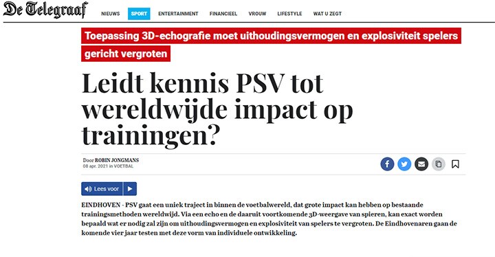 Screenshot Telegraaf artikel