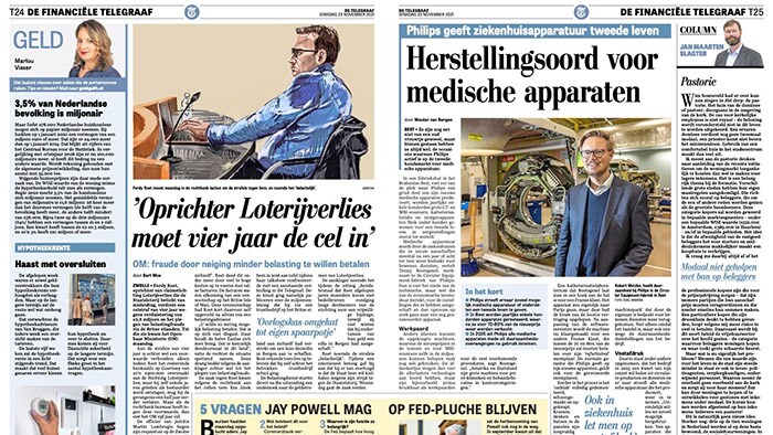 Telegraaf: Philips-fabriek in Best neemt medische apparatuur onder handen voor tweede leven in zorginstellingen wereldwijd
