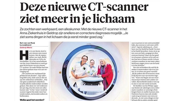 Eindhovens Dagblad: ‘Deze nieuwe CT-scanner ziet meer in je lichaam’