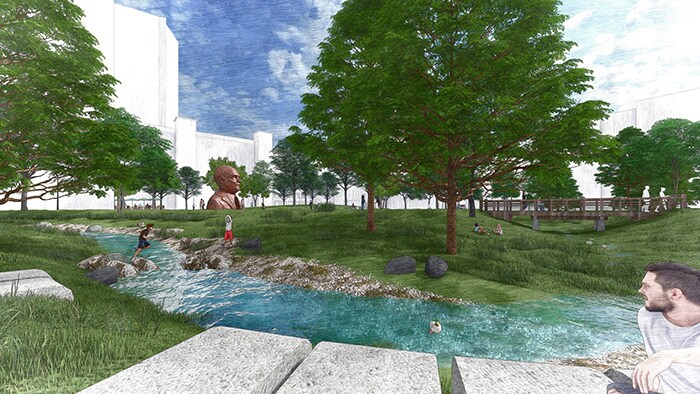 Artist impression herinrichting Victoriapark