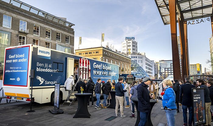 Philips PSV Sanquin op 18 septemberplein in Eindhoven