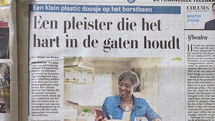 Telegraaf krant artikel over de Philips epatch