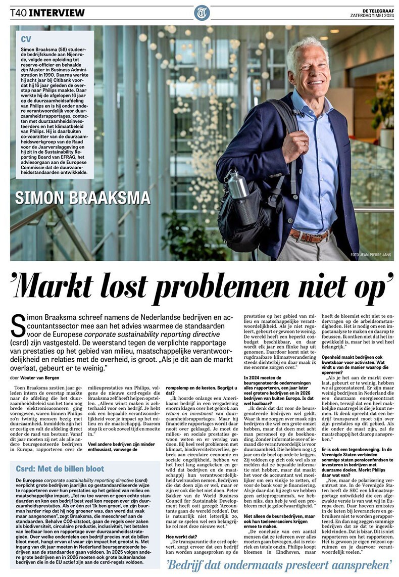 De Telegraaf: “CSRD is niet rapporteren om het rapporteren”