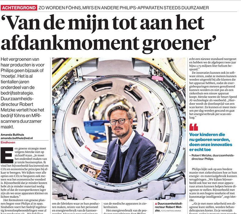Screenshot artikel ED duurzaamheid Philips