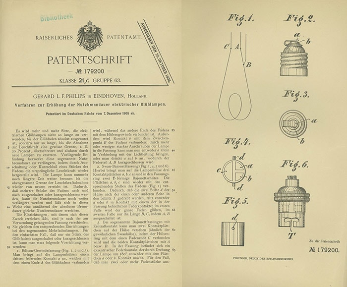 Eerste Philips octrooi