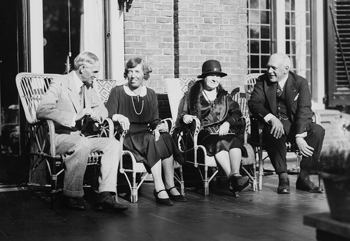 Bezoek Henry Ford en zijn echtgenote Clara Bryant aan Anton en Anna Philips, 1930