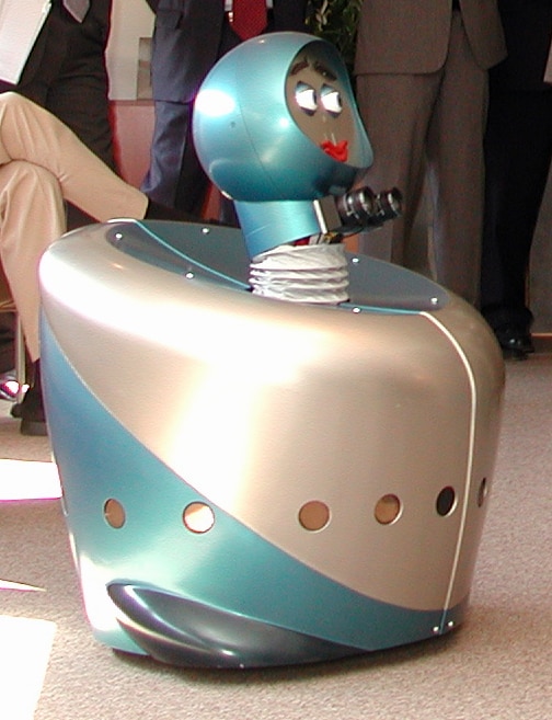 De robot Lino tijdens de Corporate Research Exhibition, 2003