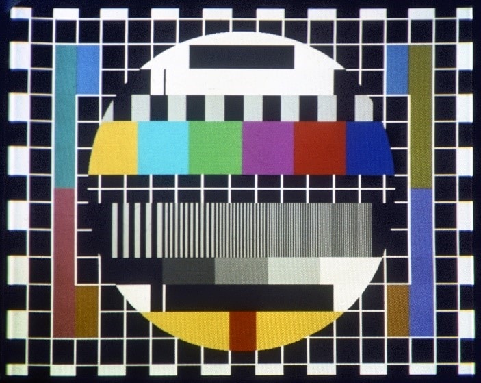 Testbeeld kleurentelevisie van Philips, ontwerp van Finn Hendil 1966